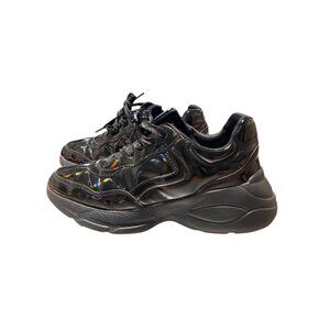 Women Black Patent Chunky Sneakers By Lucky‎ Step Size 9 M